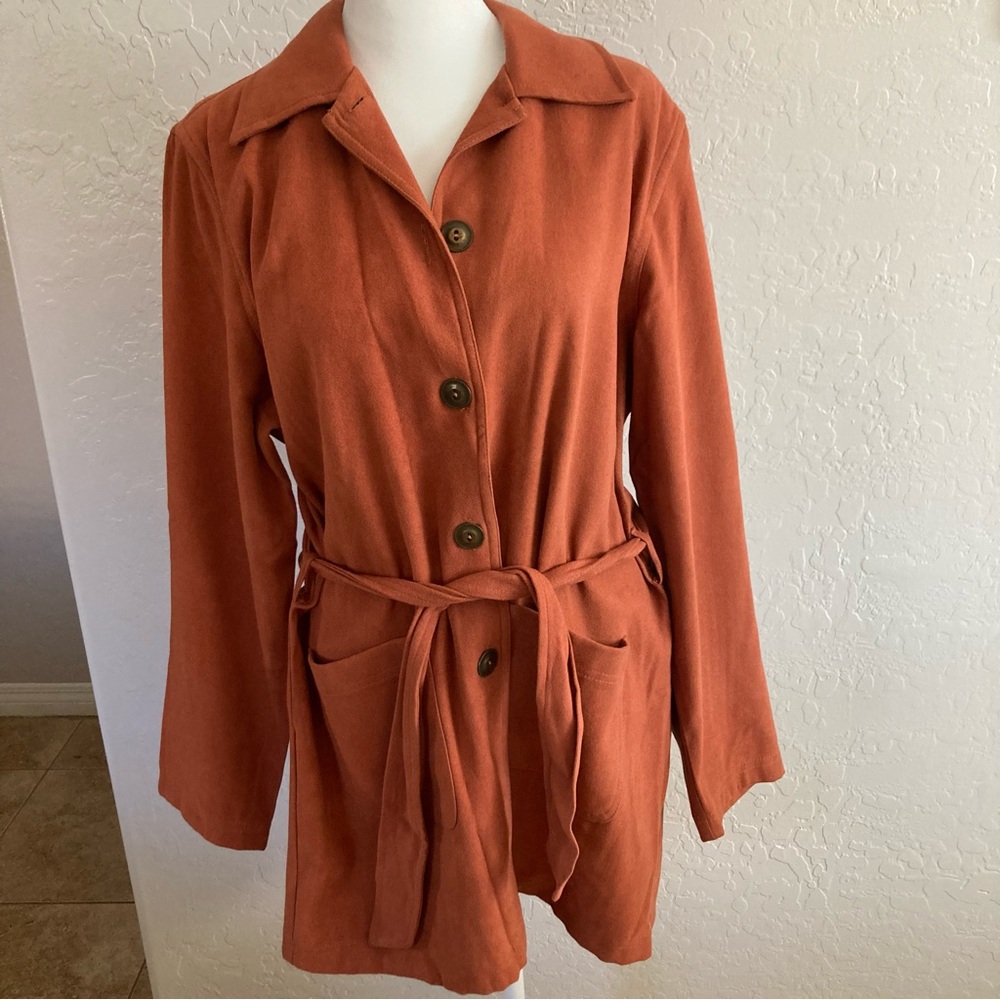 Classic Casual at Milady’s Women's Rust Faux Suede Belted Jacket